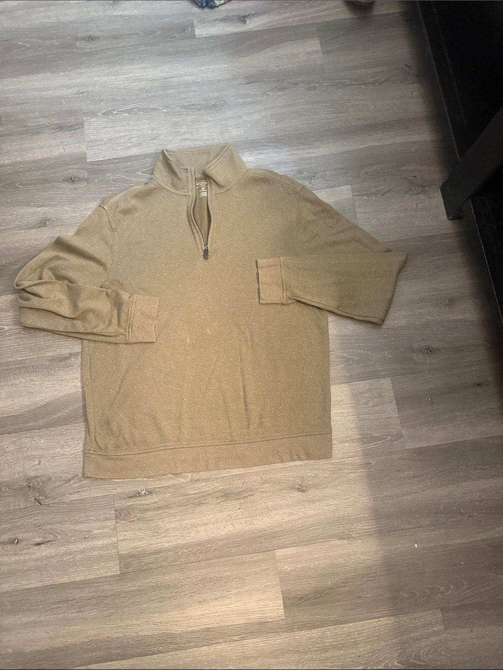 Van Heusen Men's Zip-Up Knit Pullover in Taupe